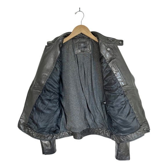 Banana Republic Women's Leather Jacket Asymmetrical Zipper Zip Cuffs Size Medium - Picture 2 of 15